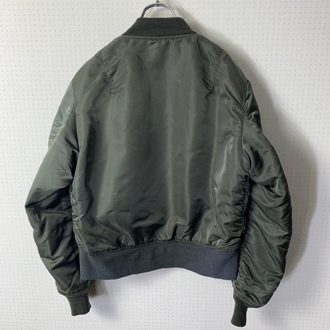 80s ALPHA USA製 MA-1 フライトジャケット S リバーシブル 緑