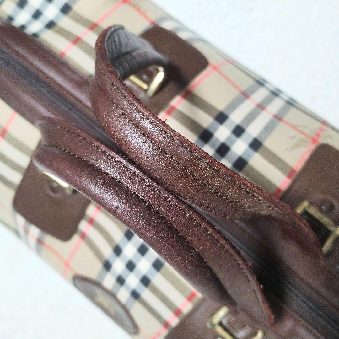 BURBERRY バーバリー ボストンバッグ ノバチェック 大容量 鍵付き