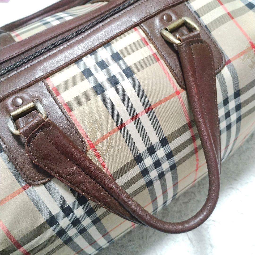 BURBERRY バーバリー ボストンバッグ ノバチェック 大容量 鍵付き