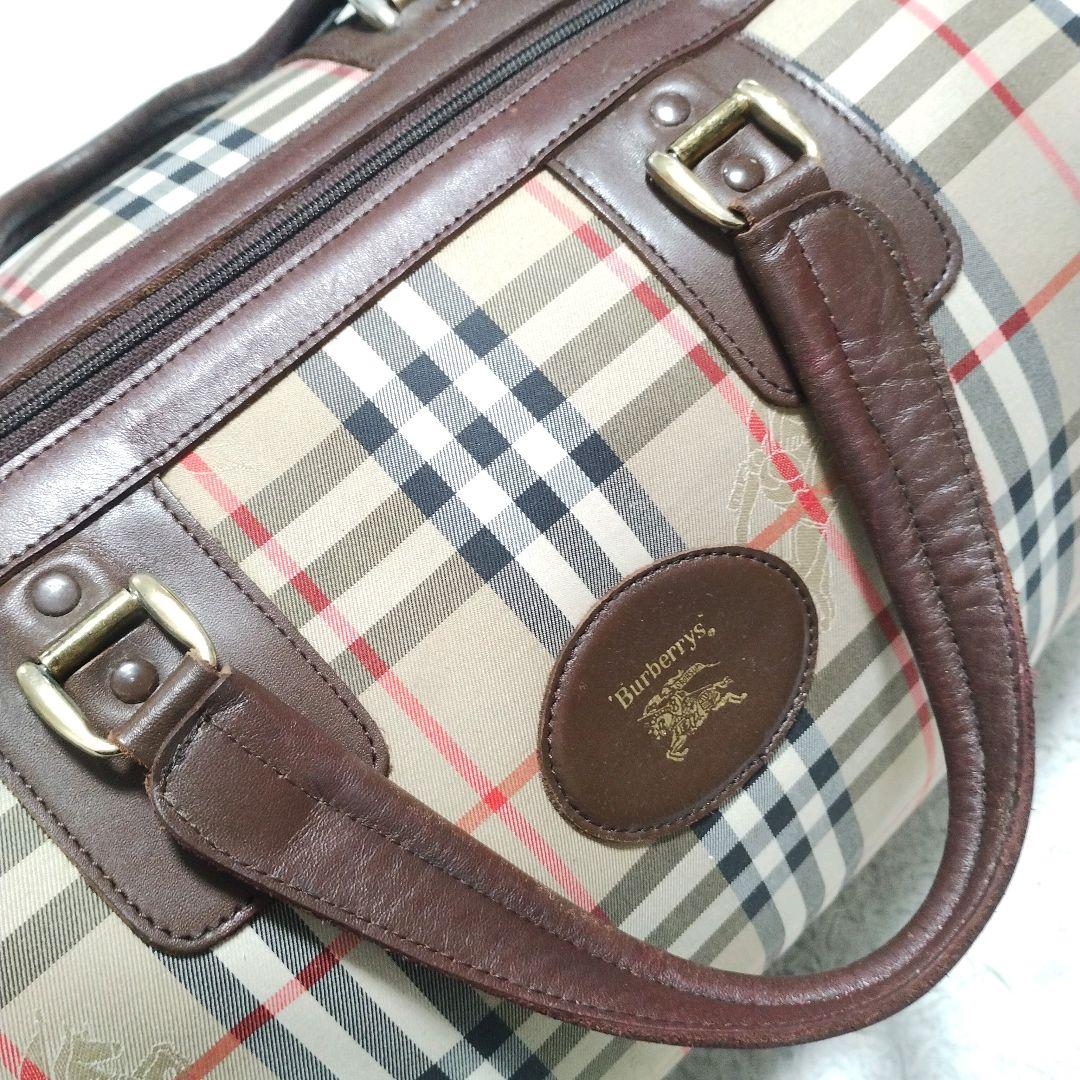 BURBERRY バーバリー ボストンバッグ ノバチェック 大容量 鍵付き