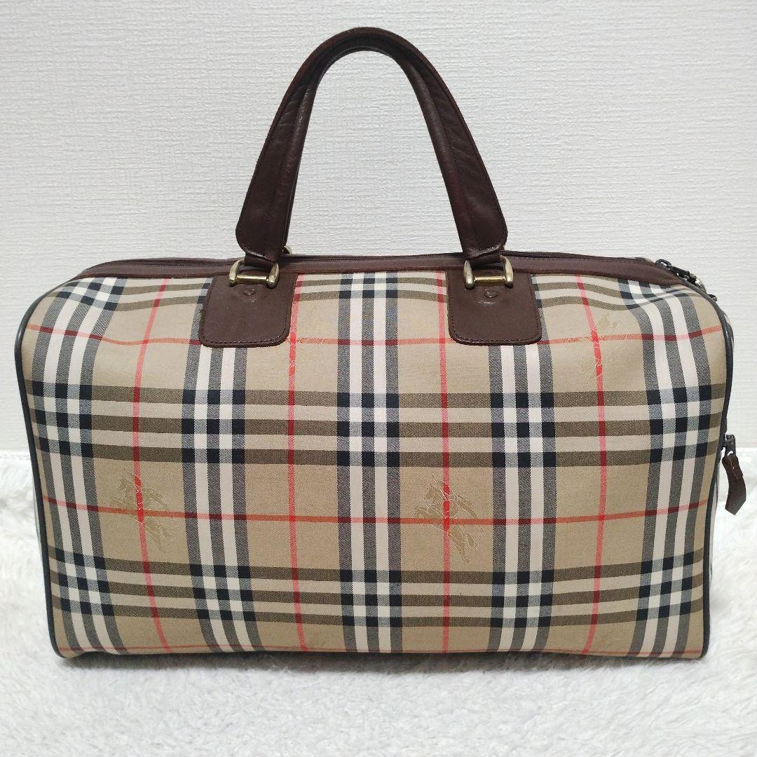 BURBERRY バーバリー ボストンバッグ ノバチェック 大容量 鍵付き