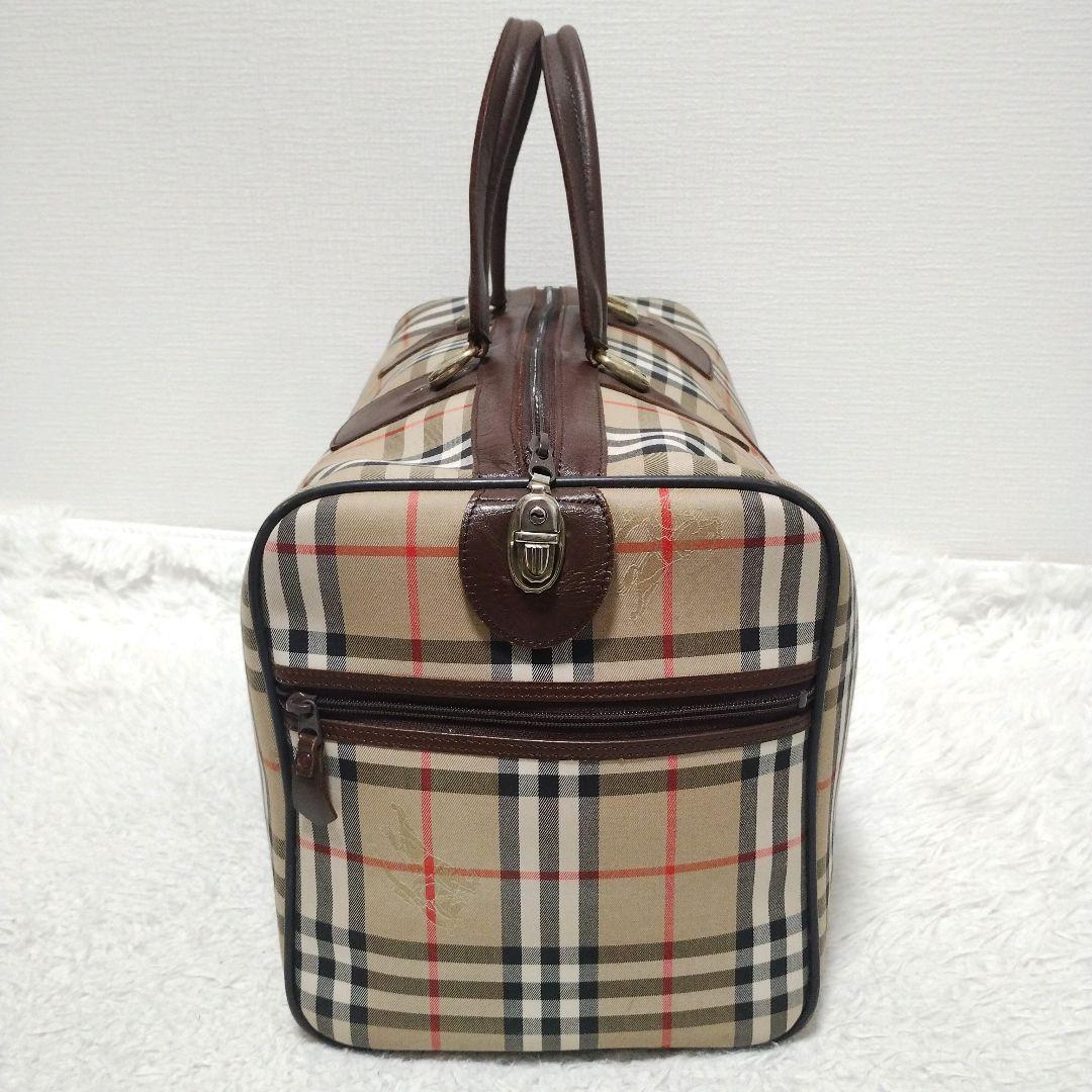 BURBERRY バーバリー ボストンバッグ ノバチェック 大容量 鍵付き