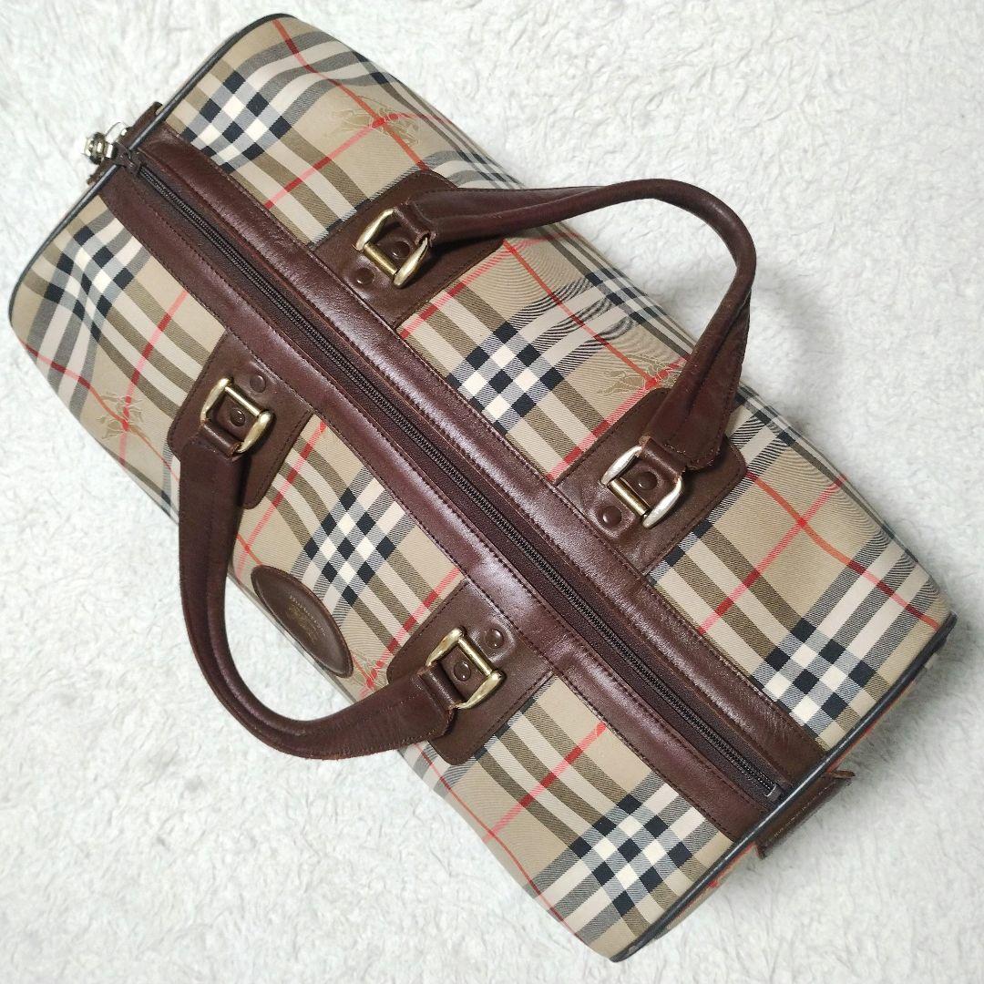 BURBERRY バーバリー ボストンバッグ ノバチェック 大容量 鍵付き