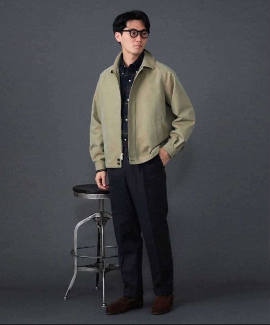 【BEAMS F】コットンポリエステル ギャバジン ハリントンジャケット