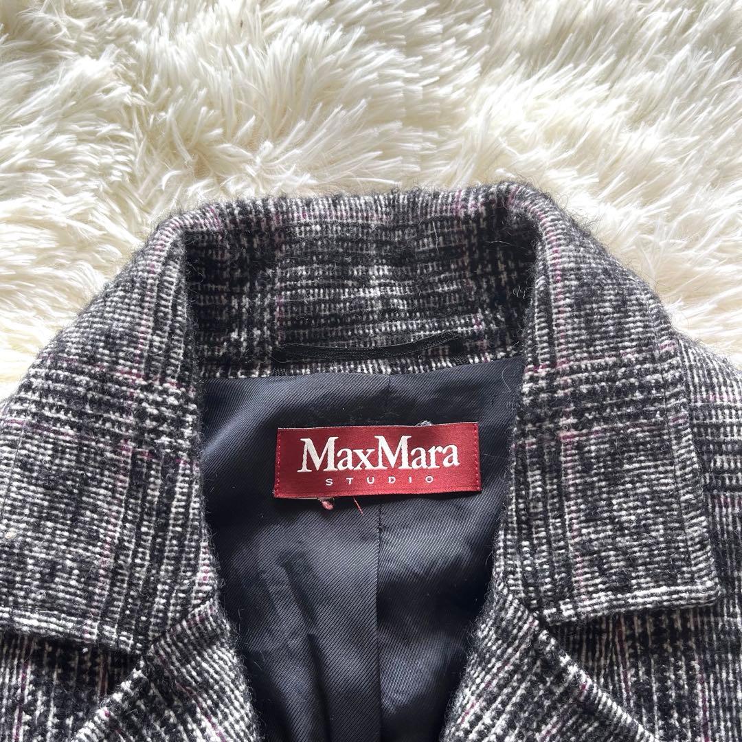 Max Mara Studio アルパカ　モヘヤ混　ジャケット　チェック　38