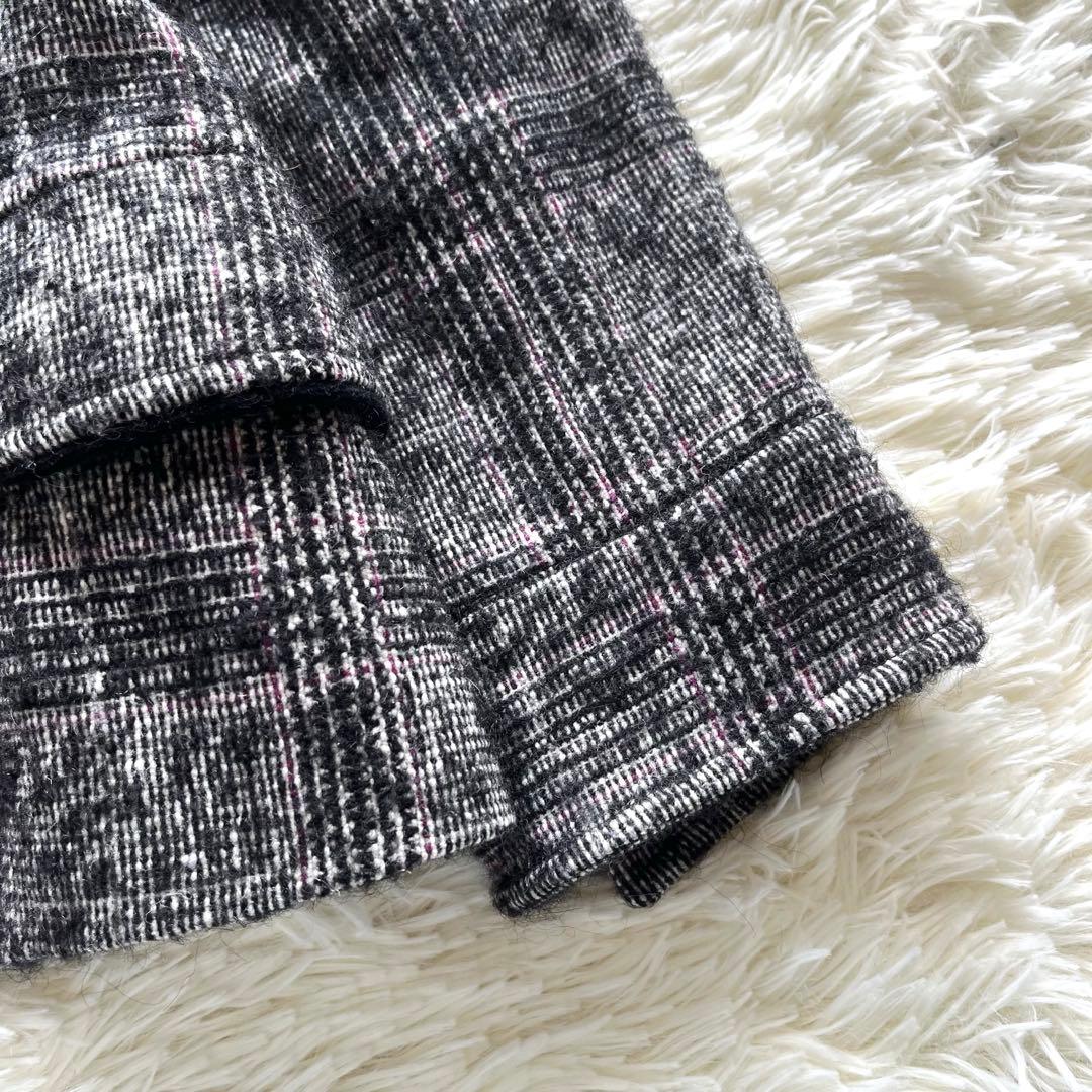 Max Mara Studio アルパカ　モヘヤ混　ジャケット　チェック　38
