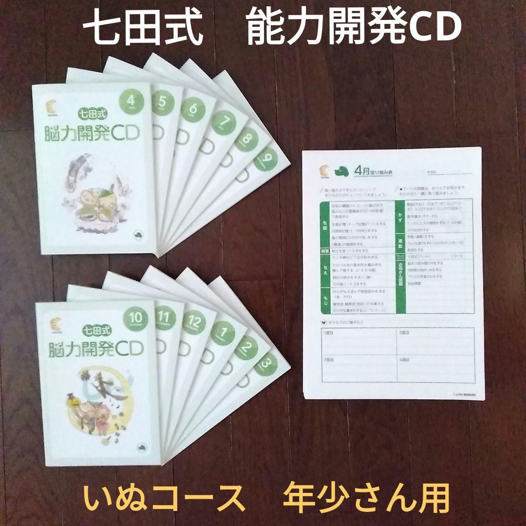 七田式 能力開発CD(CDレア) いぬ 年少 １年分 12ヶ月セット