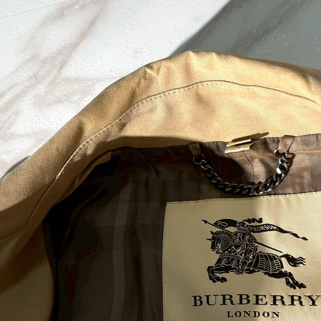 美品✨Burberry トレンチコート　襟裏レザー　革パイピング　48