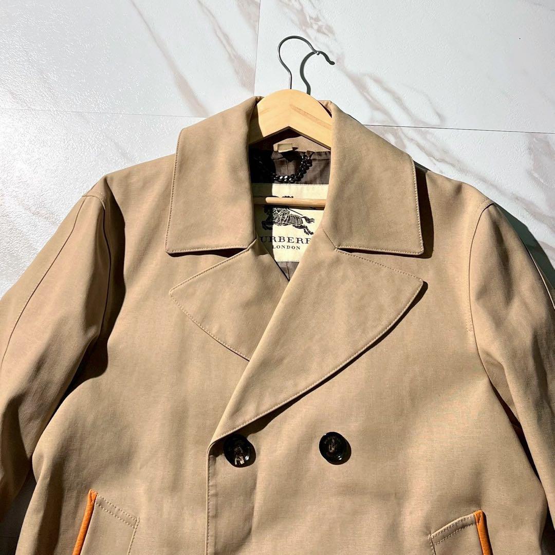 美品✨Burberry トレンチコート　襟裏レザー　革パイピング　48