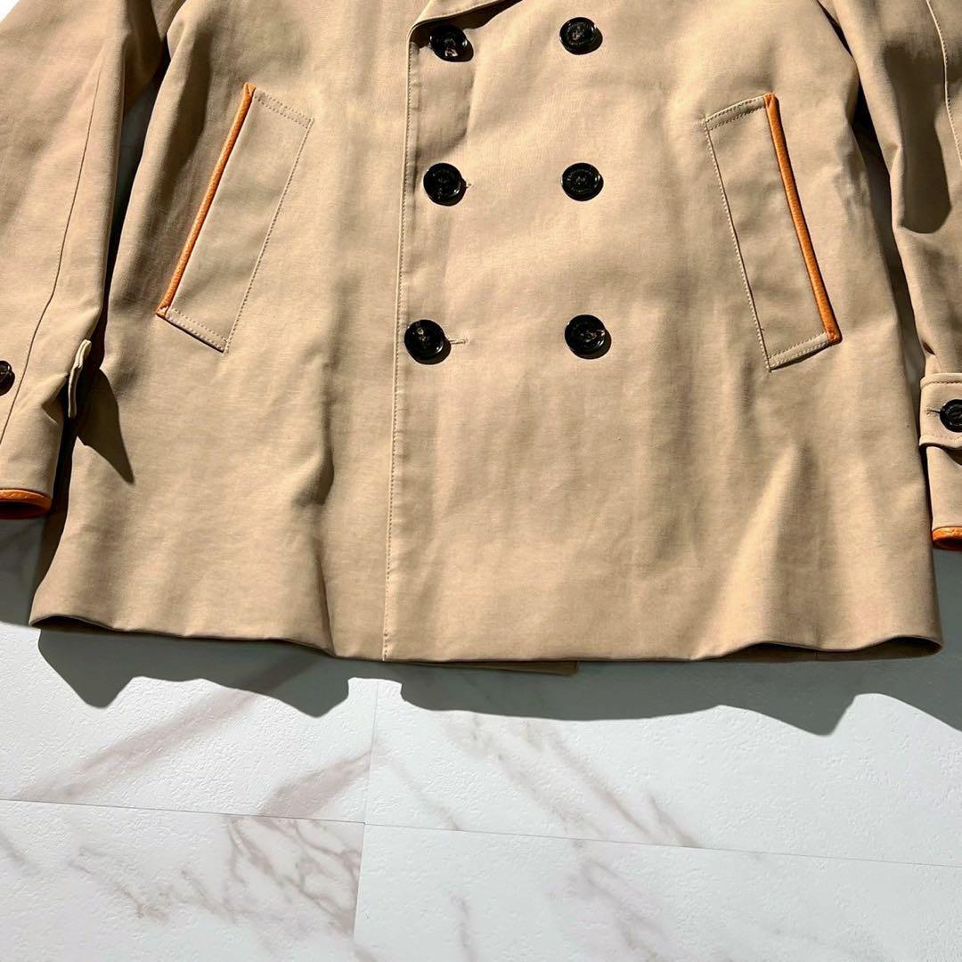 美品✨Burberry トレンチコート　襟裏レザー　革パイピング　48