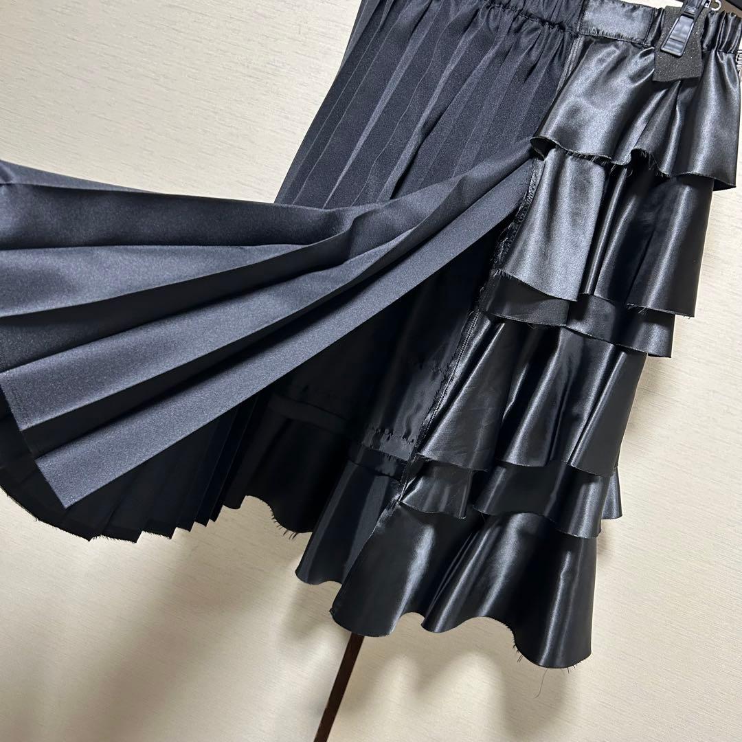 BLACKCOMMEdesGARCONSスリットフリルスカートS美中古