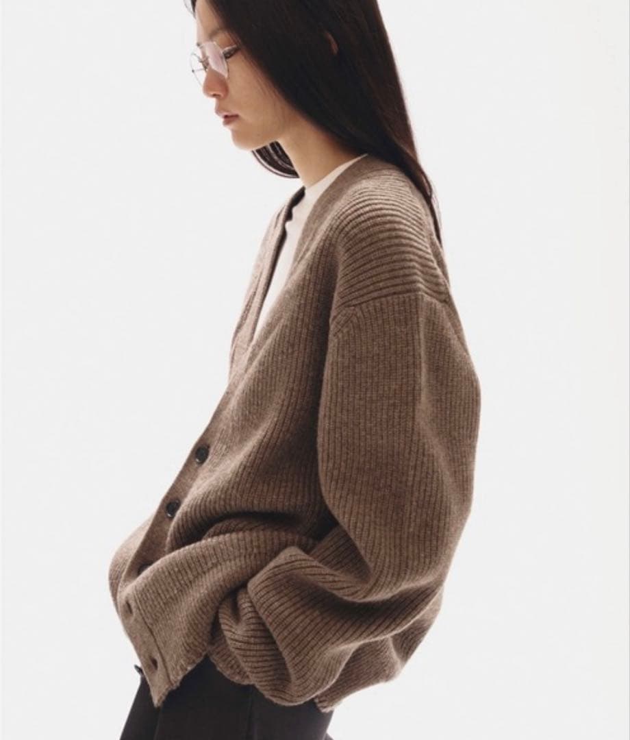 todayful Wool Ribknit Cardigan ニットカーディガン