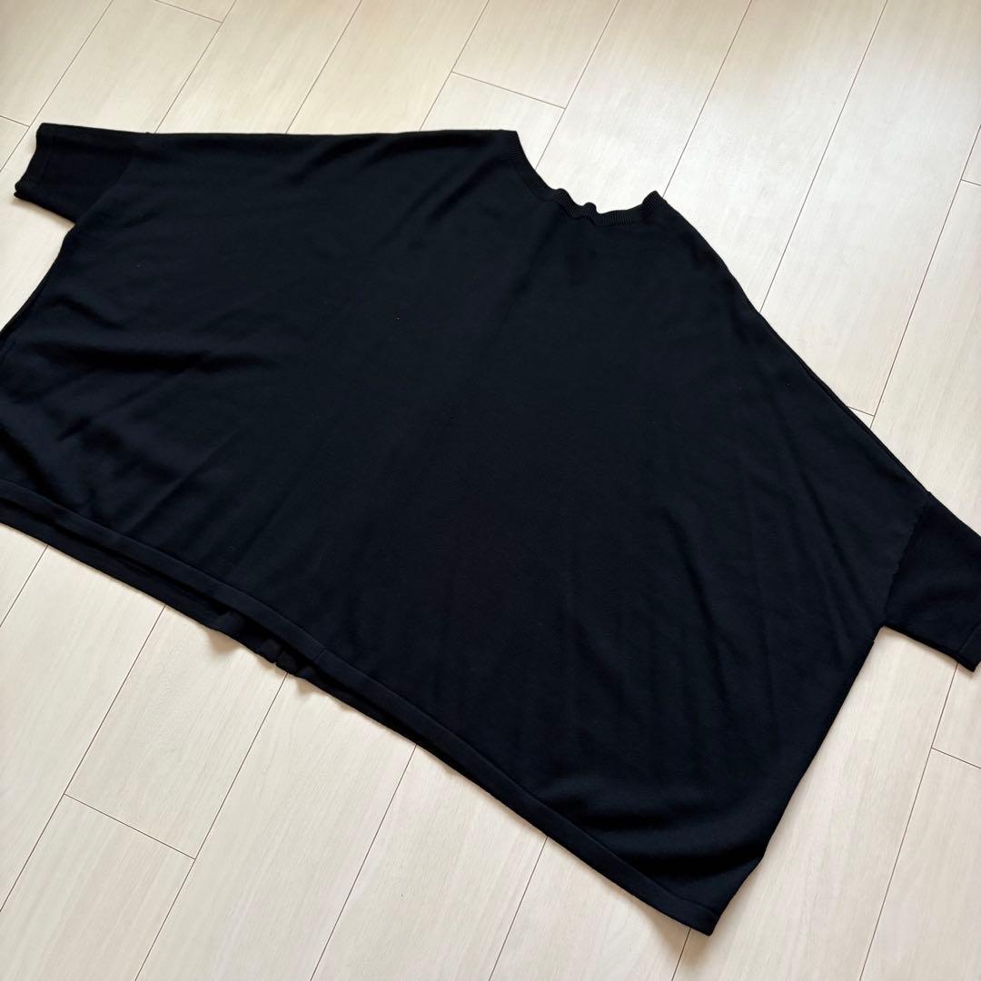 【美品】ビアズリー シルク ウール ヒラヒラカーディガン 2way ブラック F