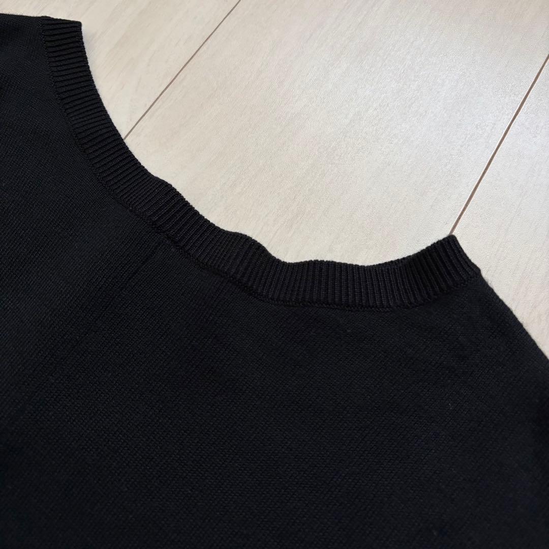 【美品】ビアズリー シルク ウール ヒラヒラカーディガン 2way ブラック F