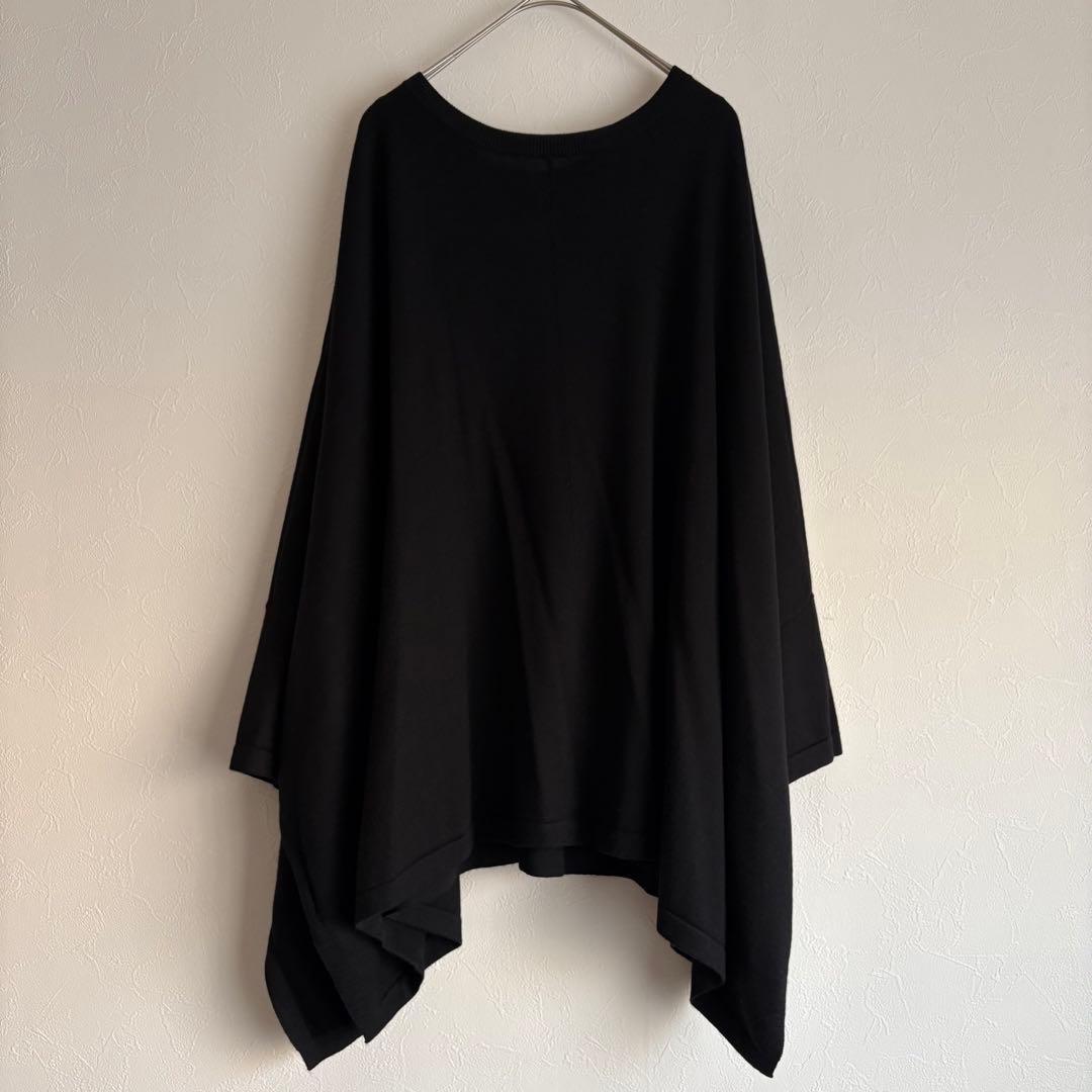 【美品】ビアズリー シルク ウール ヒラヒラカーディガン 2way ブラック F
