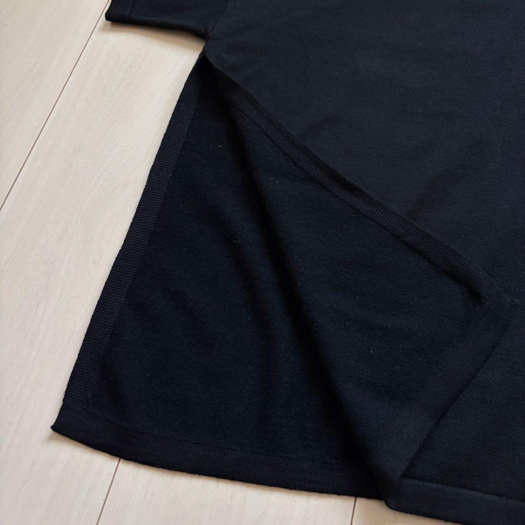 【美品】ビアズリー シルク ウール ヒラヒラカーディガン 2way ブラック F
