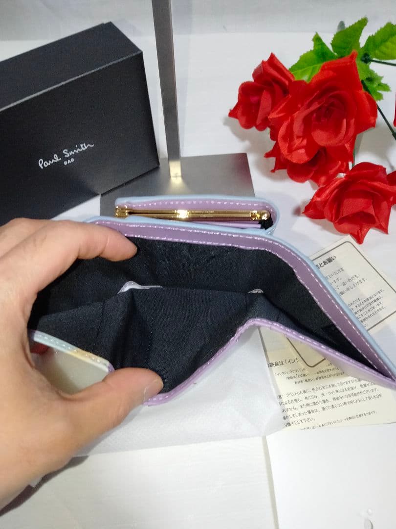 新品 未使用 ポールスミス スプレースワールトリム がま口 ミニ財布