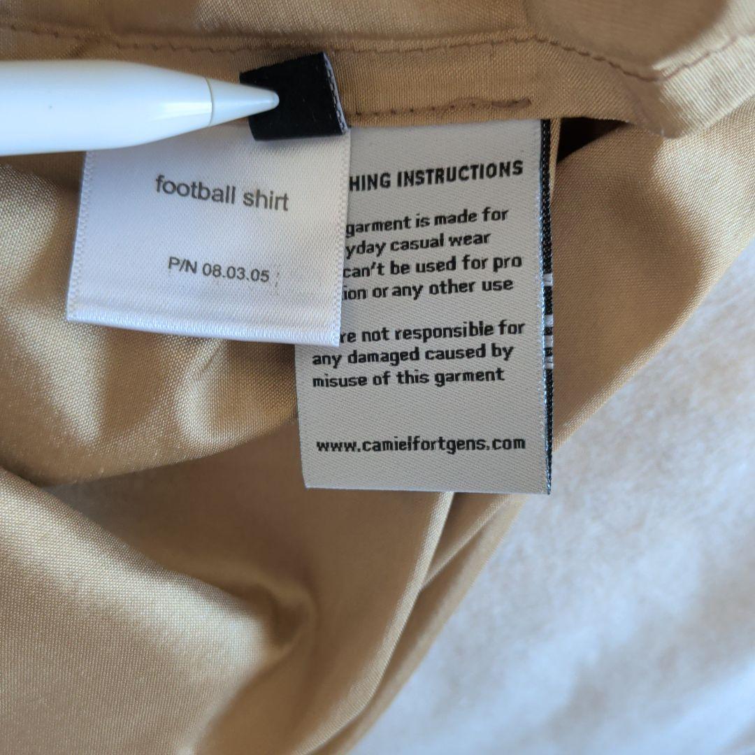 CAMIEL FORTGENS シルク フットボールシャツ M ベージュ 美品