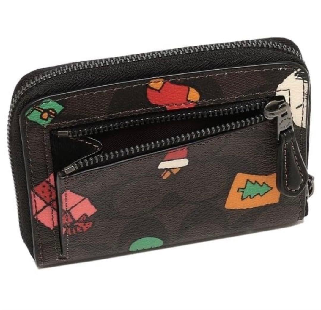 COACH コーチシグネチャーレザースヌーピーコラボ ミニ財布