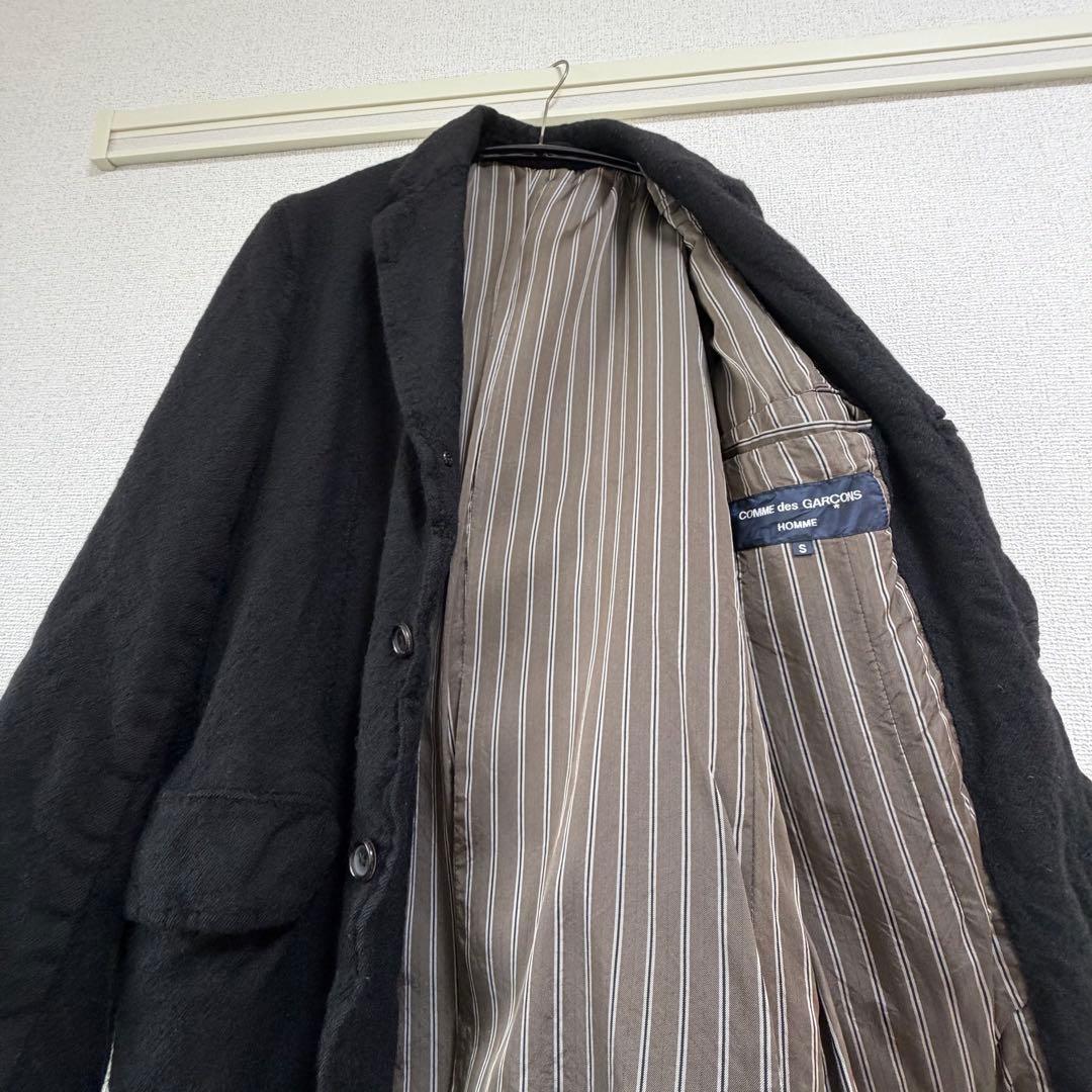 コムデギャルソンオム ウール縮絨 ジャケット ブラック ストライプ
