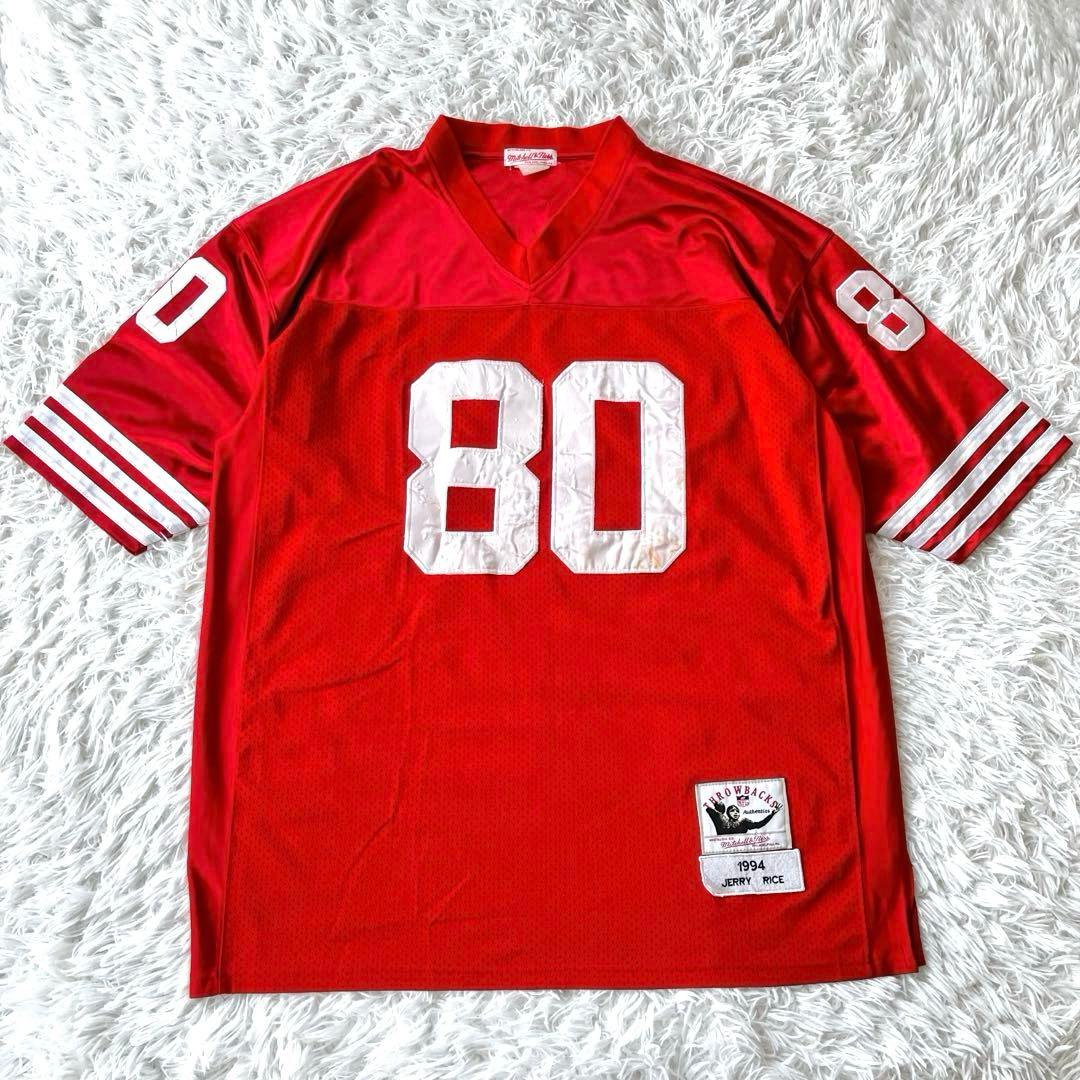 ミッチェルアンドネス NFL 49ers アメフト ゲームシャツ 刺繍 半袖
