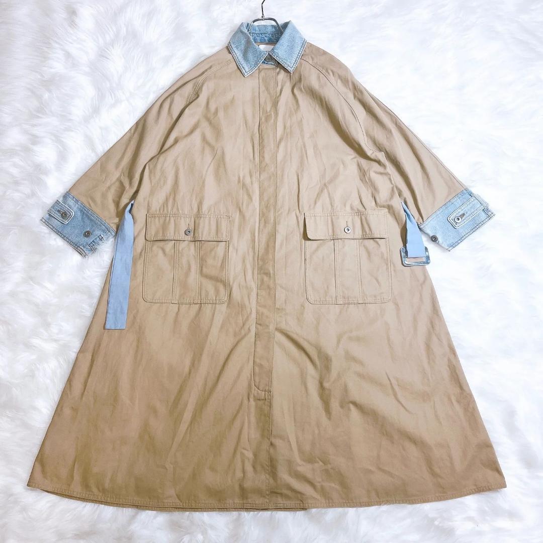 アメリ　DENIM BALMACAAN COAT ステンカラーコート