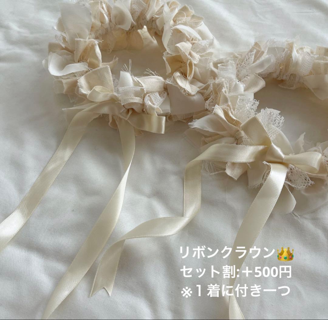 【＊＊＊】ベビー袴　ハンドメイド　チューリップ×生成り