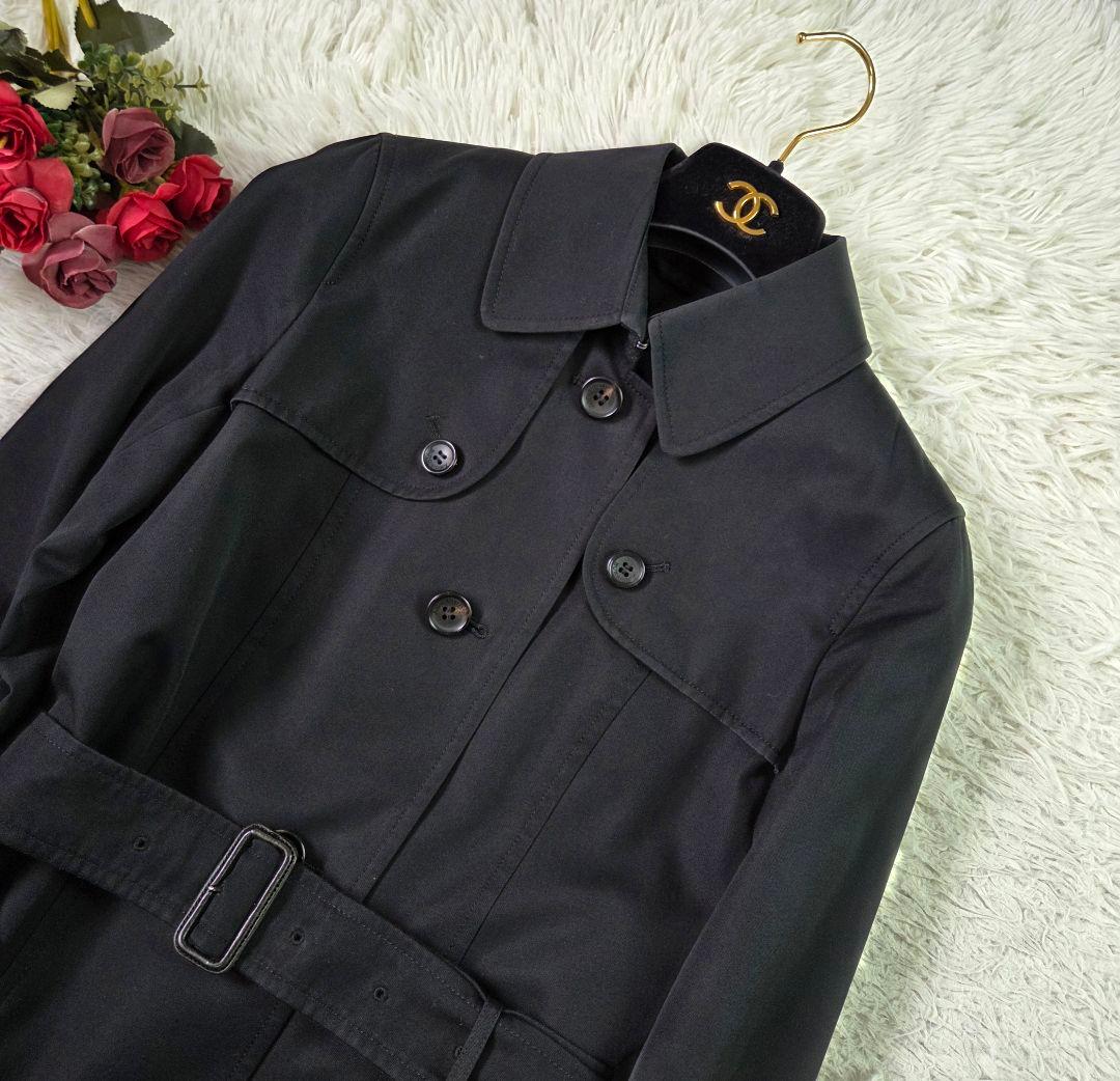 美品 バーバリー シングル トレンチコート ノバチェック ライナー ブラック S