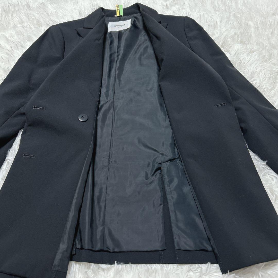 極美品✨オペークドットクリップ　ウールMIX ネイビー　ジャケット　紺ブレ