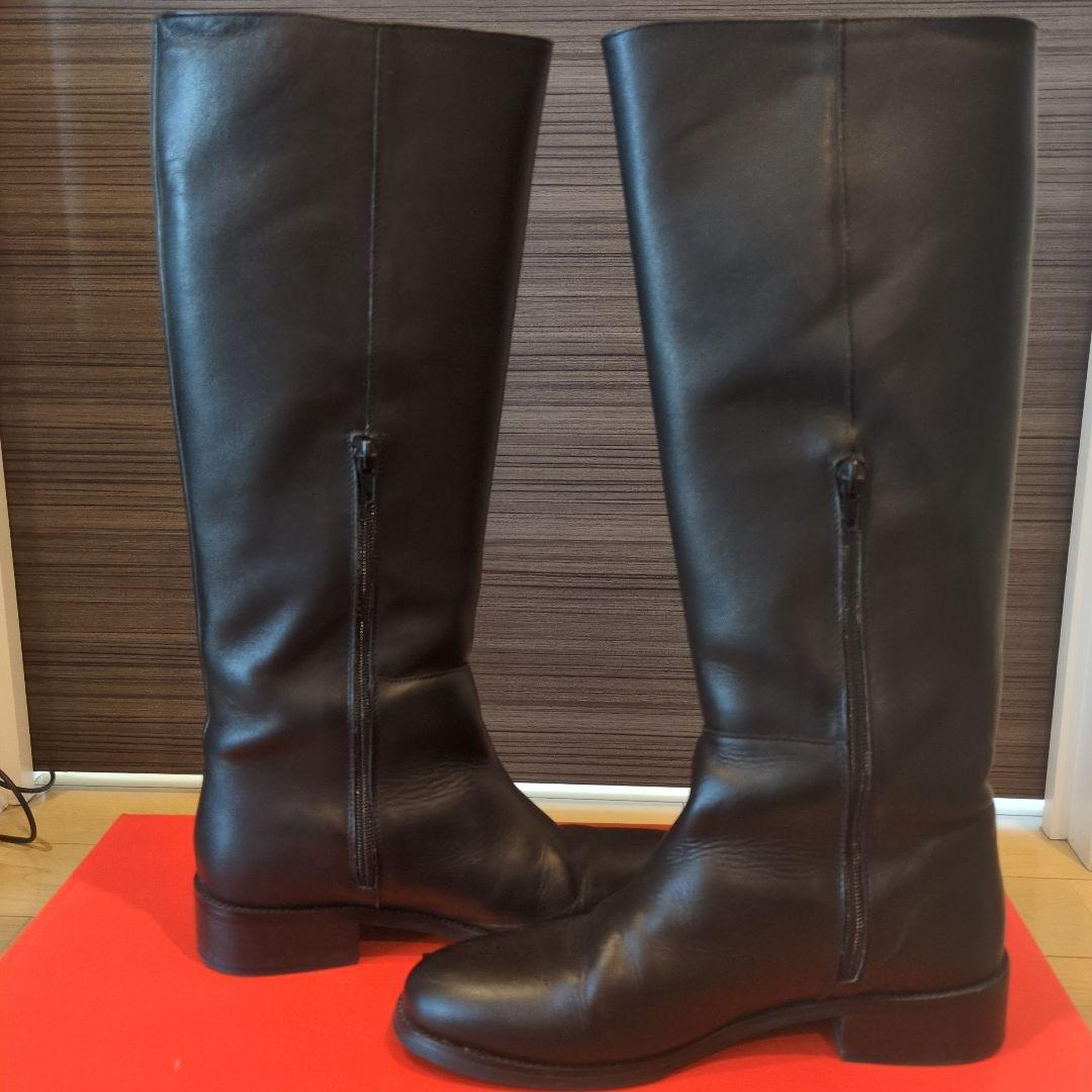 REMME ブラックレザー ロングブーツ 38