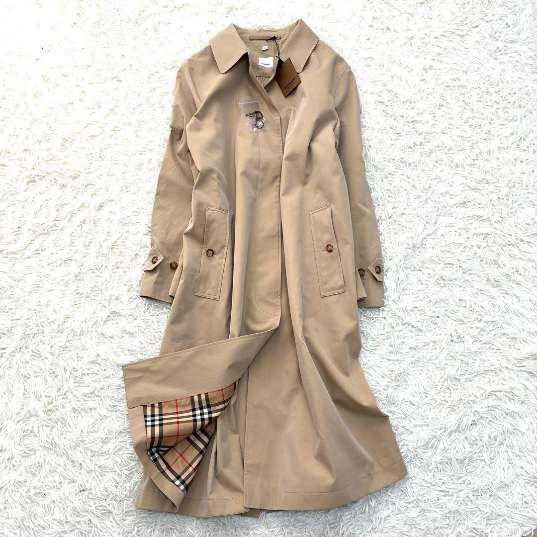 未使用保管品 バーバリー ロングコート ノバチェック レディース ベージュ LL