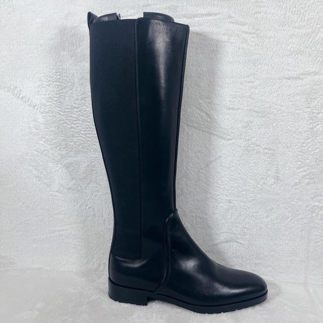 美品✨セルジオロッシ サイドゴア ロングブーツ ストレッチ 黒 36 23cm