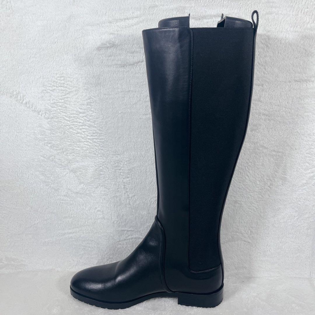 美品✨セルジオロッシ サイドゴア ロングブーツ ストレッチ 黒 36 23cm