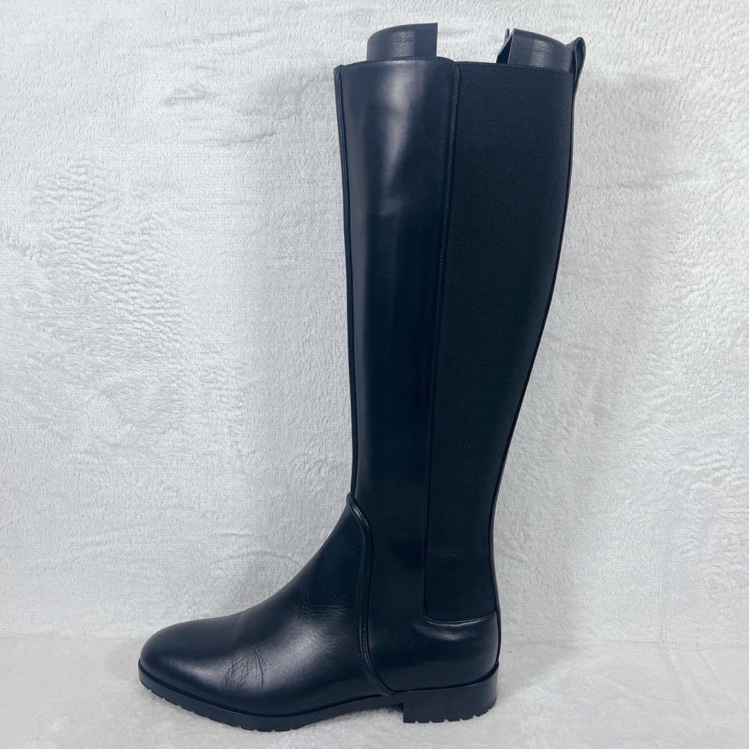 美品✨セルジオロッシ サイドゴア ロングブーツ ストレッチ 黒 36 23cm