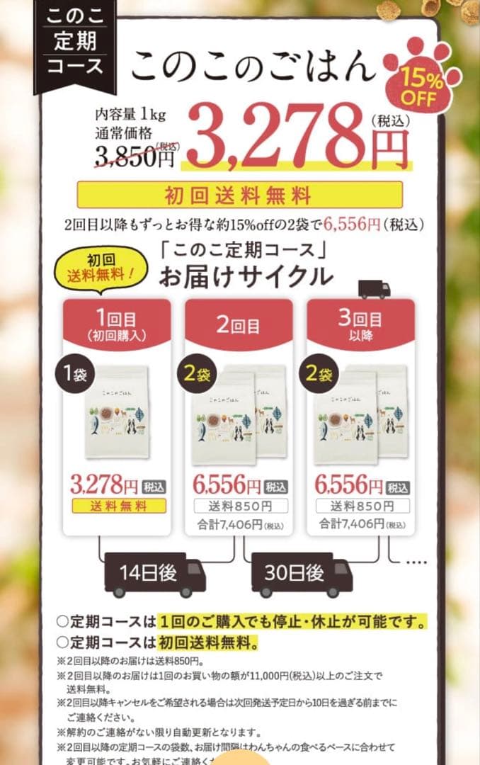 このこのごはん ドッグフード 1キロ　5袋セット