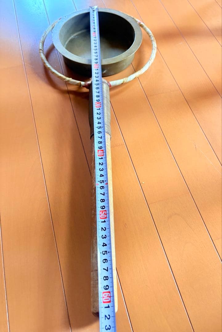 阿波踊り　鉦カネ 鳴物 鼓鉦 鐘　金具.木製柄持ち手 バチ付き だんじり