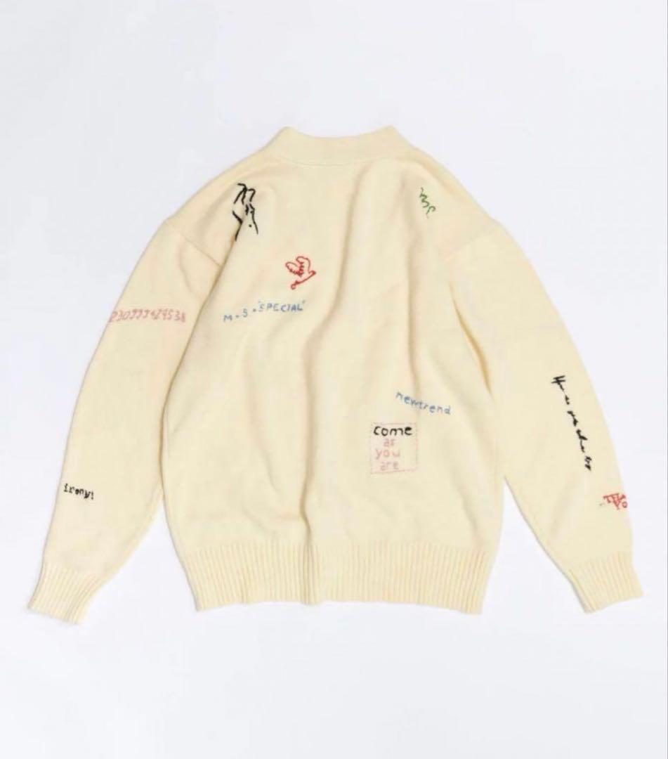 トップス Life Word Embroidery Knit Cardigan