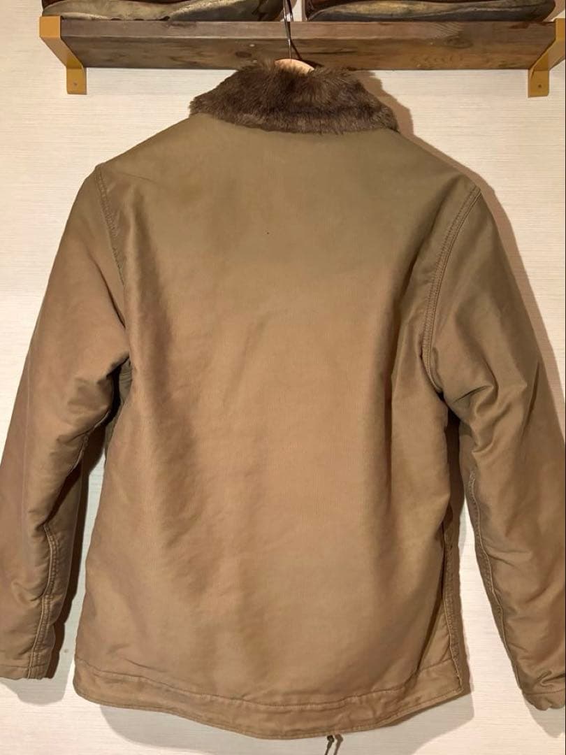 alpha industriesファー付きデッキジャケット ブラウン　N1 L