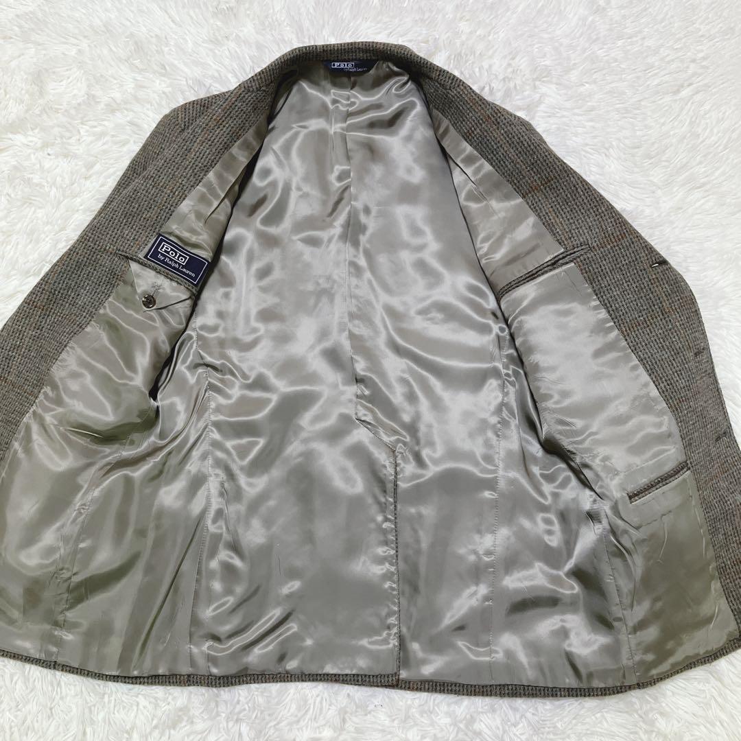 【美品】テーラードジャケット　ポロラルフローレン　ツイード　チェック　90s L