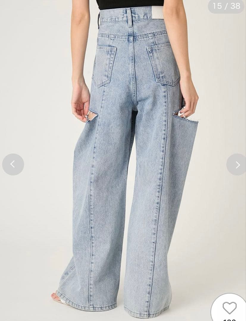 FRAY I.D フレイアイディー カットアウトバレルデニムパンツ 完売商品