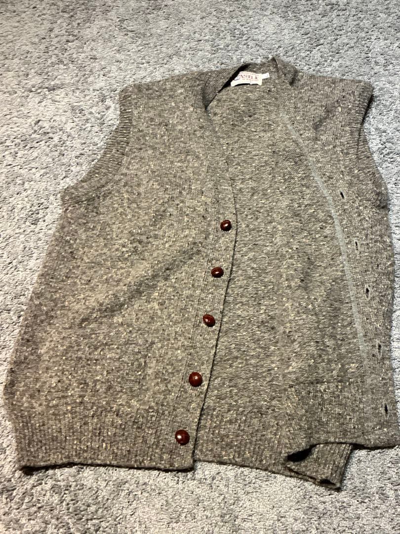 アイルランド製 CASTLE DONEGAL TWEED ウールベスト L 古着