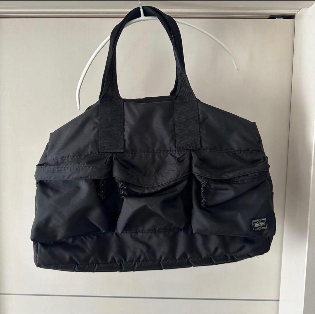 PORTER ブラック ボストンバッグ ショルダー付き