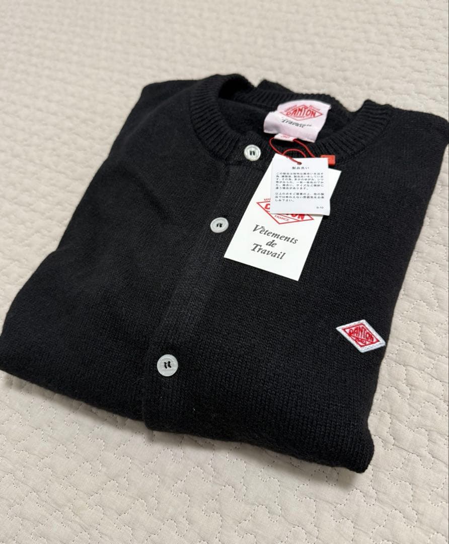 【新品未使用】DANTON ウール カーディガン ブラック　M