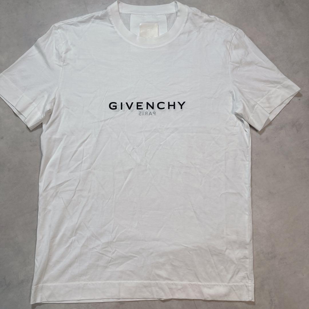 GIVENCHY ジバンシィ 両面ロゴ slim fit Tシャツ Lホワイト