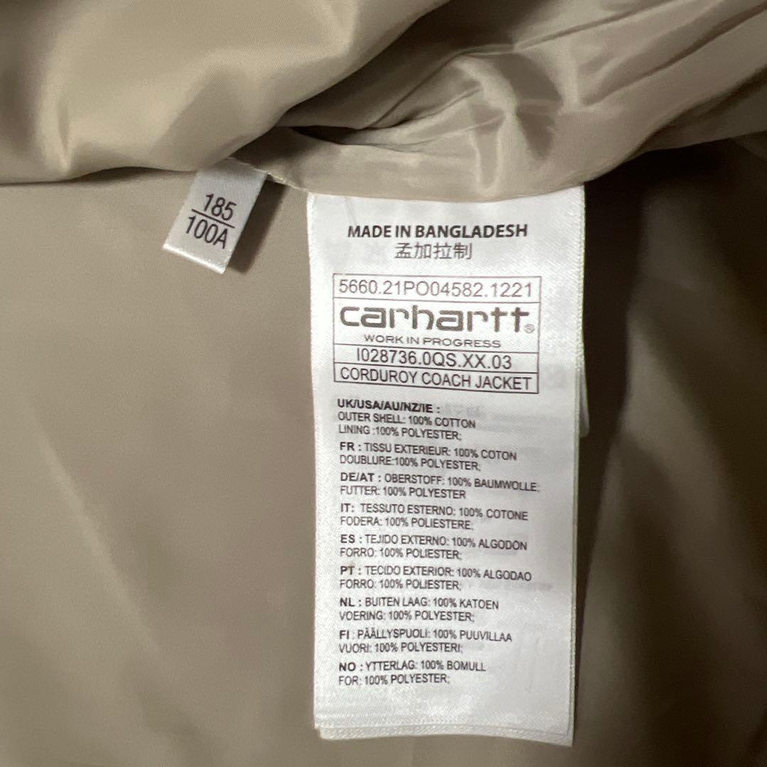Carhartt コーデュロイコーチジャケット ベージュ XLサイズ