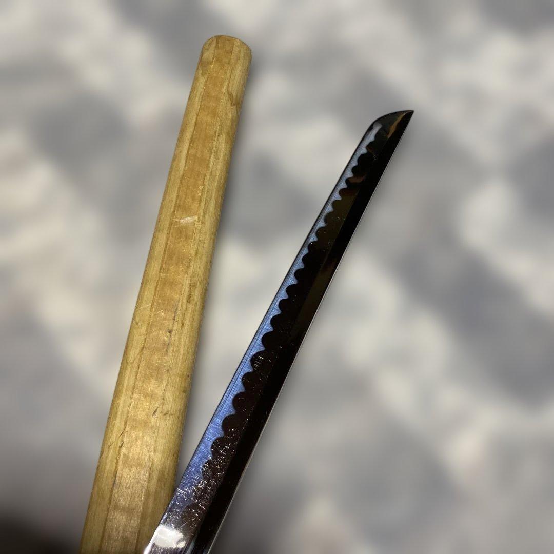 激安模造刀 白木鞘大刀 互の目乱れ刃文