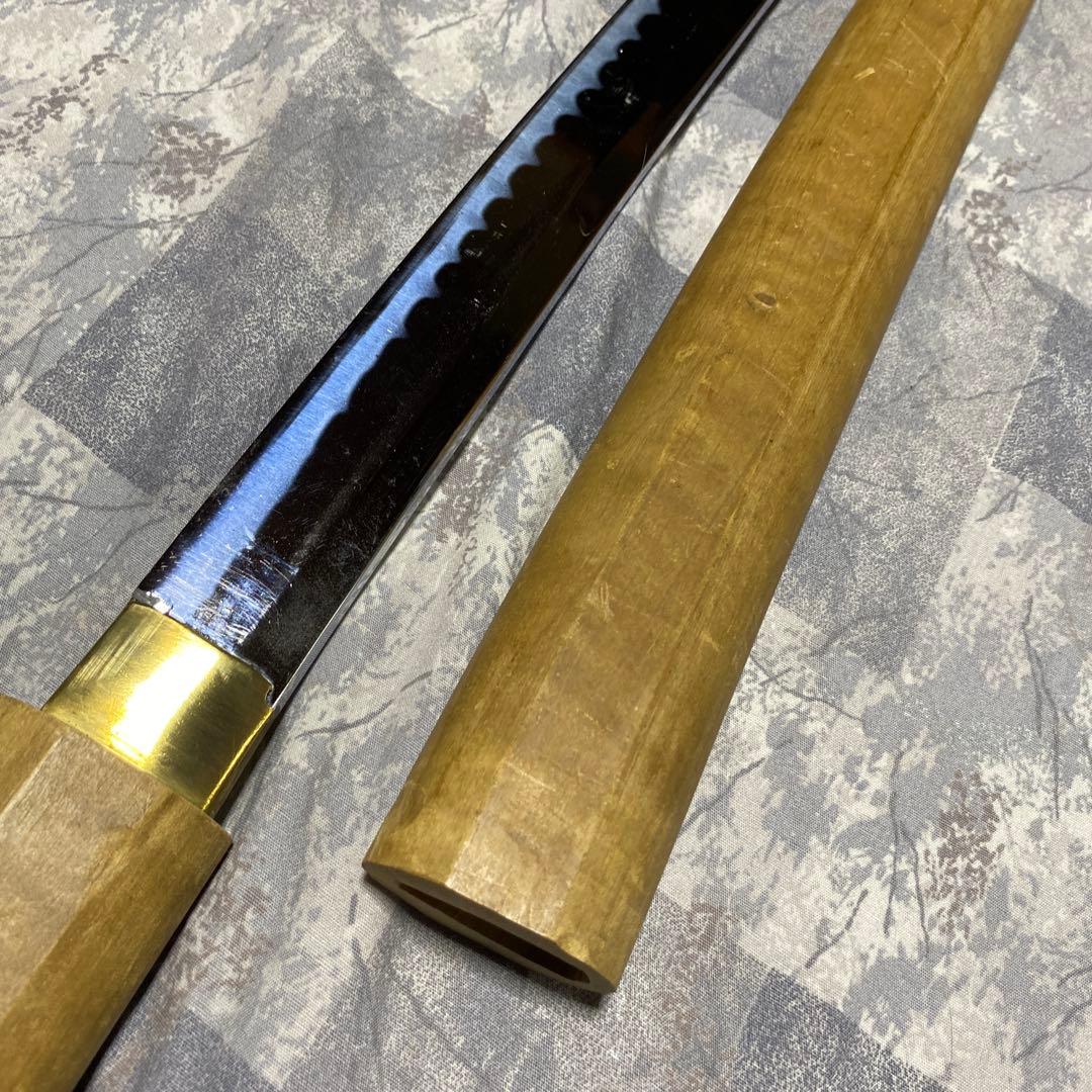 激安模造刀 白木鞘大刀 互の目乱れ刃文