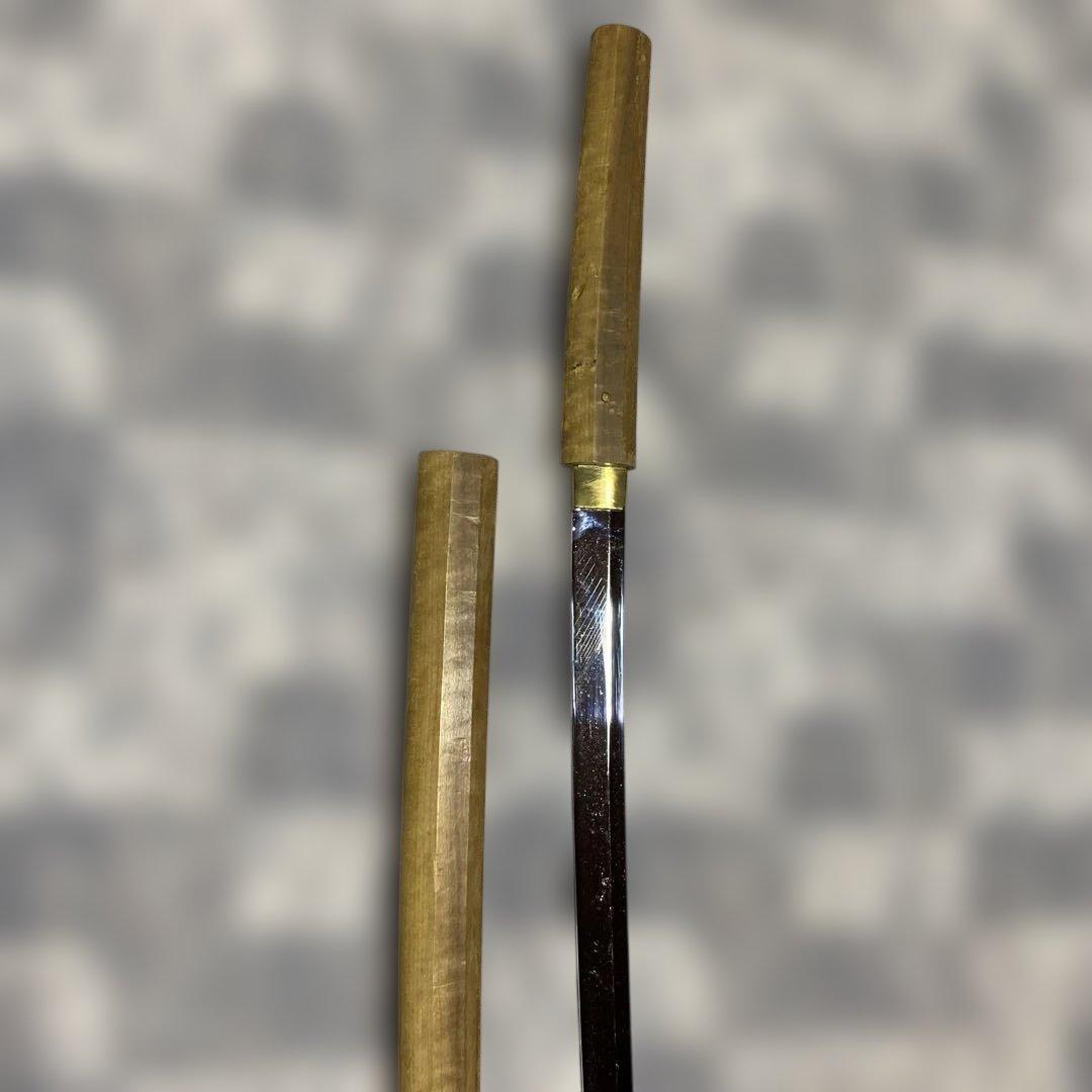 激安模造刀 白木鞘大刀 互の目乱れ刃文