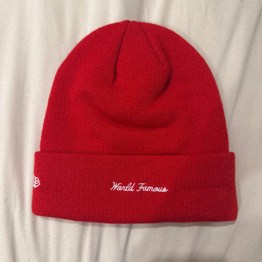 Supreme 赤 ニット帽 World Famous バンダナ