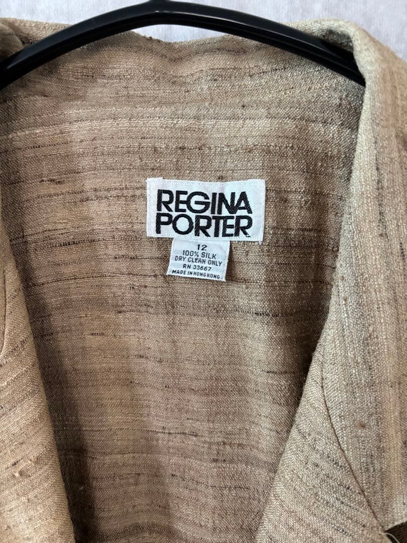 vintage used シルク　ベージュ ロングコート